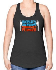Worlds okayest plumber1665# - plumber -Racerback Tank