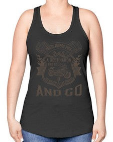 Young riders pick a destination and go old riders pick a dissection and go 84# - motorcycle -Racerback Tank