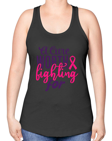 a cure worth fighting for Style 17# - breast cancer -Racerback Tank