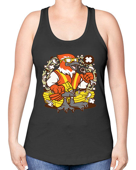 bird mechanic worker 21# - birds -Racerback Tank