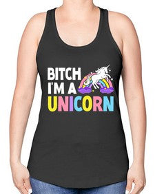 bitch im a unicorn 61# - unicorn -Racerback Tank