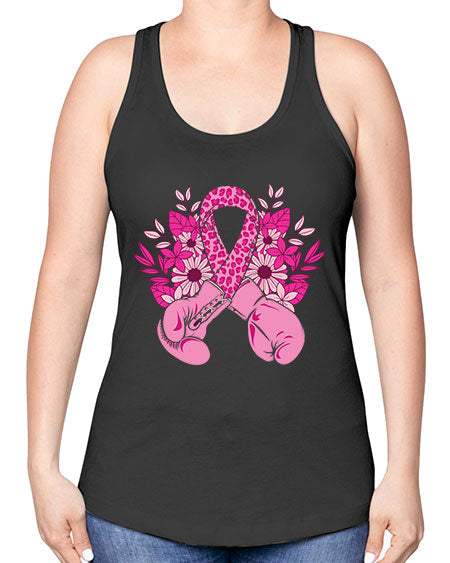 boxing gloves breast cancer - breast cancer -Racerback Tank