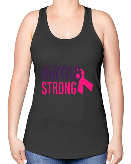 brave strong Style 15# - breast cancer -Racerback Tank