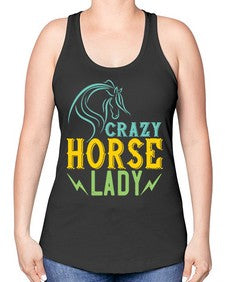 crazy horse lady Style 10# - horse -Racerback Tank