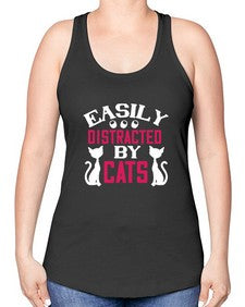 easily distracted by cats Style 46# - cats -Racerback Tank