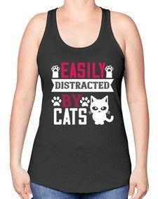 easily distracted by cats Style 47# - cats -Racerback Tank
