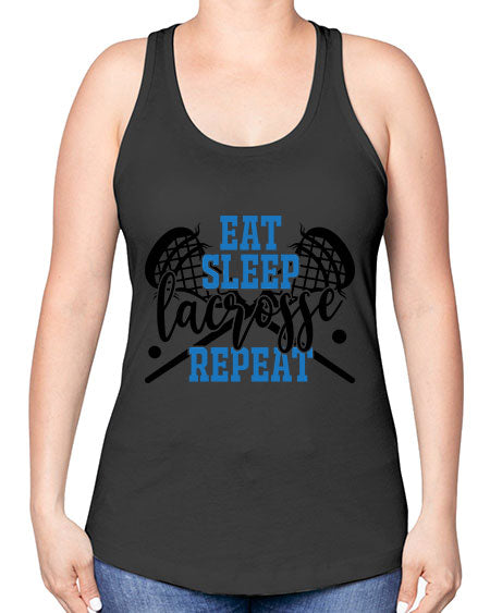 eat sleep lacrosse repeat 15# - lacrosse -Racerback Tank