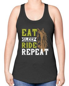 eat sleep ride repeat Style 7# - horse -Racerback Tank