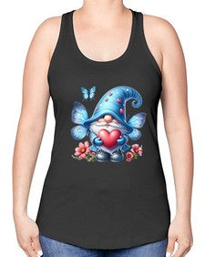 gnome with butterfly 01# - gnome -Racerback Tank