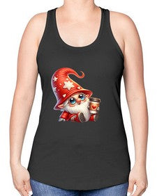 gnome with butterfly 04# - gnome -Racerback Tank