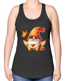 gnome with butterfly 06# - gnome -Racerback Tank