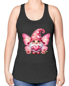 gnome with butterfly 08# - gnome -Racerback Tank