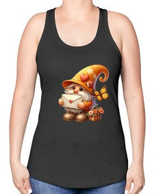 gnome with butterfly 09# - gnome -Racerback Tank