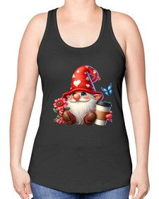 gnome with butterfly 12# - gnome -Racerback Tank