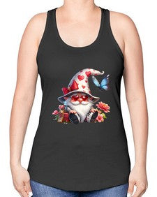 gnome with butterfly 13# - gnome -Racerback Tank