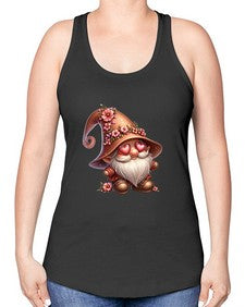 gnome with butterfly 15# - gnome -Racerback Tank