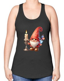 gnome with butterfly 16# - gnome -Racerback Tank