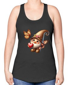 gnome with butterfly 22# - gnome -Racerback Tank