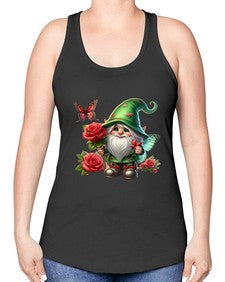 gnome with butterfly 26# - gnome -Racerback Tank