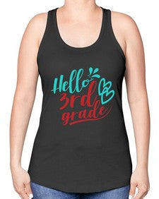 hallo third grade 231# - third grade -Racerback Tank