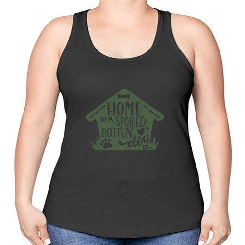 home of a spoiled rotten dog 155# - dogs -Racerback Tank