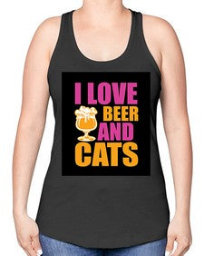 i love beer and cats 1137# - beer -Racerback Tank
