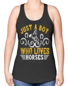 just a boy who loves horses Style 32# - horse -Racerback Tank