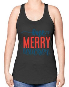 one merry teacher Style 327# - teacher -Racerback Tank