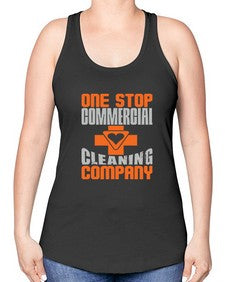 one stop commercial cleaning company Style 332# - cleaner -Racerback Tank
