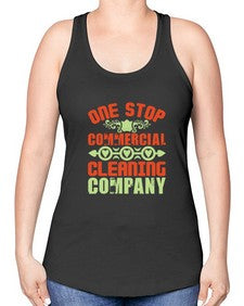 one stop commercial cleaning company Style 333# - cleaner -Racerback Tank