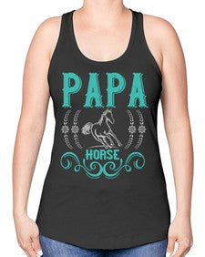 papa horse Style 26# - horse -Racerback Tank