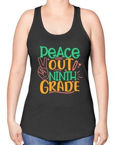peace out nineth grade 637# - nineth grade -Racerback Tank
