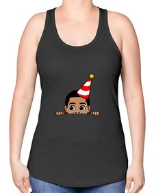 peekaboo afro birthday boy 21# - black boys or men -Racerback Tank