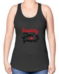 queens Are Born As Gemini 385# - gemini -Racerback Tank