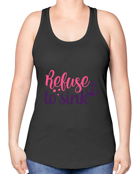 refuse to sink Style 4# - breast cancer -Racerback Tank