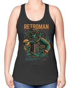 retroman 1017# - art pop art -Racerback Tank