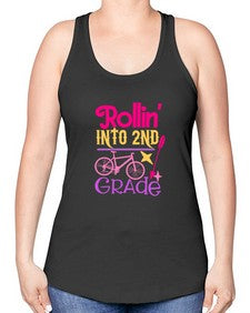rollin into second grade 781# - second grade -Racerback Tank