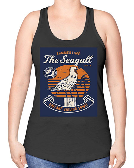 seagul bird 67# - birds -Racerback Tank