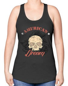 skullrose 1070# - skull and bones -Racerback Tank