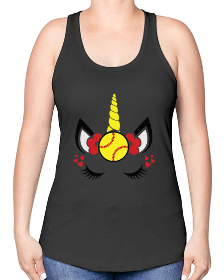 softball unicorn 397# - softball -Racerback Tank