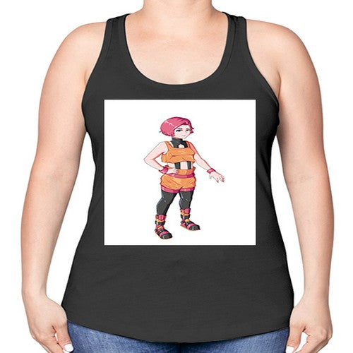 street girl wear orange outfit16# - anime -Racerback Tank