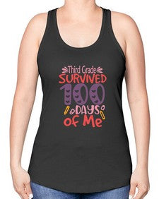 thirdgrade survived one hundred days of me 980# - third grade -Racerback Tank