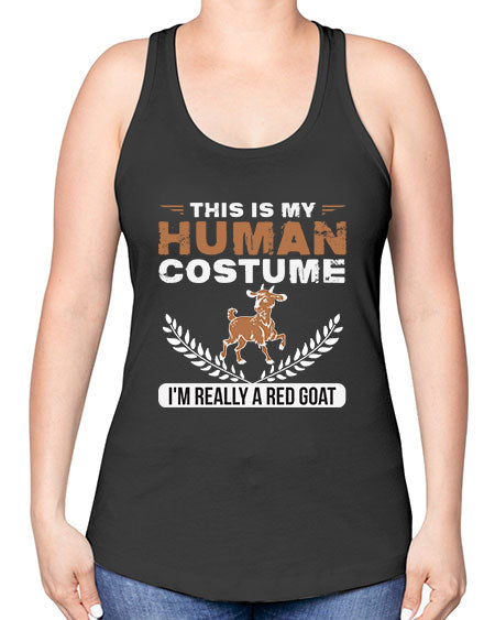 this is my human costume im really a red goat Style 1# - goat -Racerback Tank