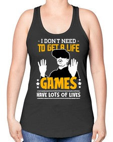 to get a life game 159# - video games -Racerback Tank