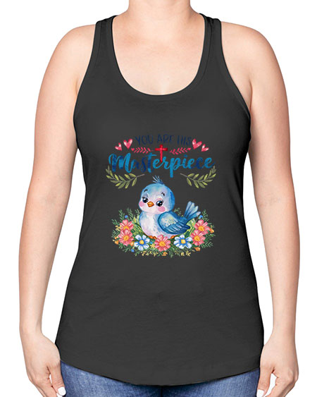 you are his masterpiece 85# - birds -Racerback Tank