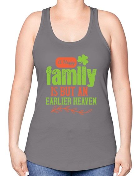 A happy family is but an earlier heaven Style 11# - kids -Racerback Tank