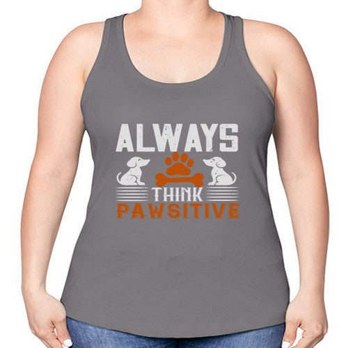 Always Think Pawsitive Style 133# - dogs -Racerback Tank