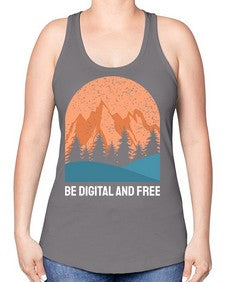Be Digital and Free 27# - internet -Racerback Tank