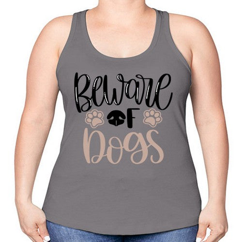 Beware Of Dogs Style 33# - dogs -Racerback Tank