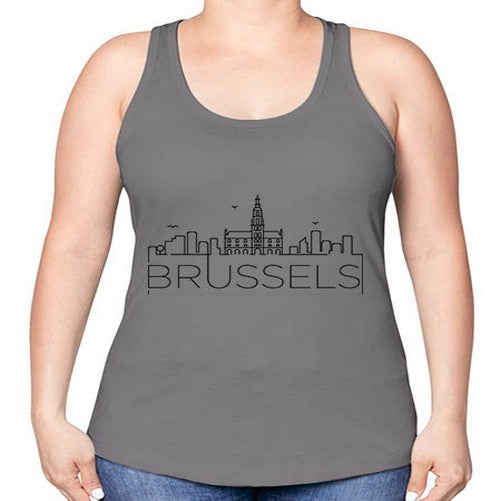 Brussels Minimal Skyline 505# - cities -Racerback Tank